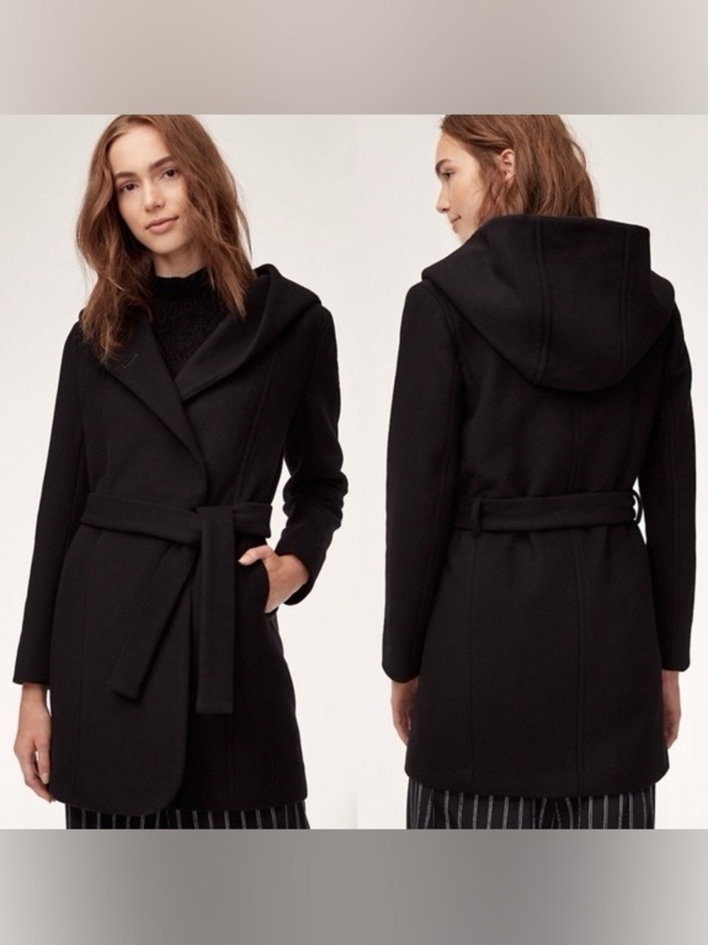 Aritzia Wilfred Breena Wool Coat - Black